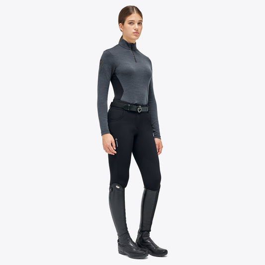 Women's Turtleneck in Technical Wool with zip Cavalleria Toscana