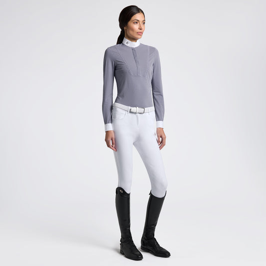 Women’s Long Sleeve Competition Shirt with Striped Pattern Cavalleria Toscana