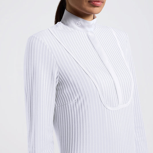 Women’s Long Sleeve Competition Shirt with Striped Pattern Cavalleria Toscana
