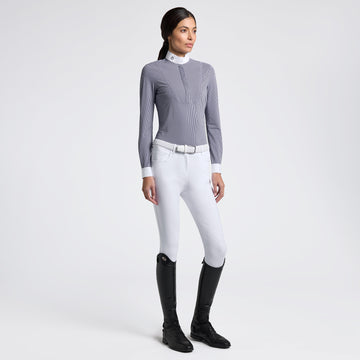 Women’s Long Sleeve Competition Shirt with Striped Pattern Cavalleria Toscana