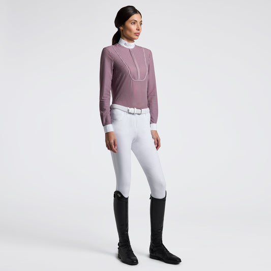 Women’s Long Sleeve Competition Shirt with Striped Pattern Cavalleria Toscana