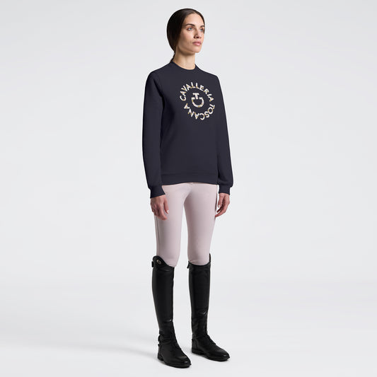Women’s Cotton Crewneck Floral Logo Cavalleria Toscana