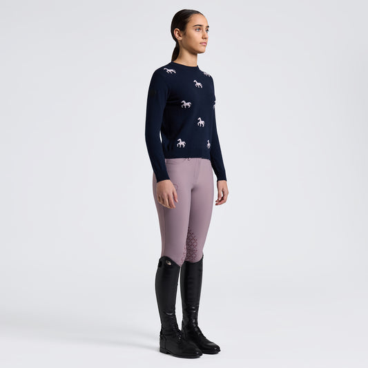 Girls’ Cashmere Blend Crew Neck Sweater Cavalleria Toscana