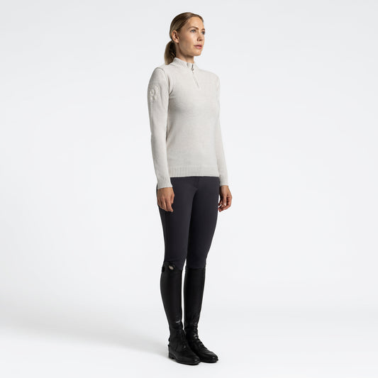 Women’s Virgin Wool Turtleneck Sweater with Half Zip Cavalleria Toscana