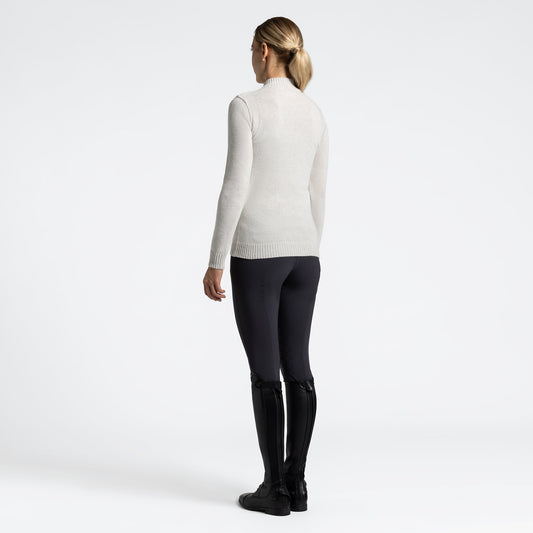 Women’s Virgin Wool Turtleneck Sweater with Half Zip Cavalleria Toscana